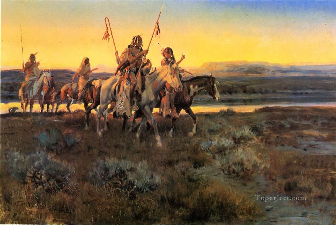 piegans 1918 Charles Marion Russell American Indians Oil Paintings